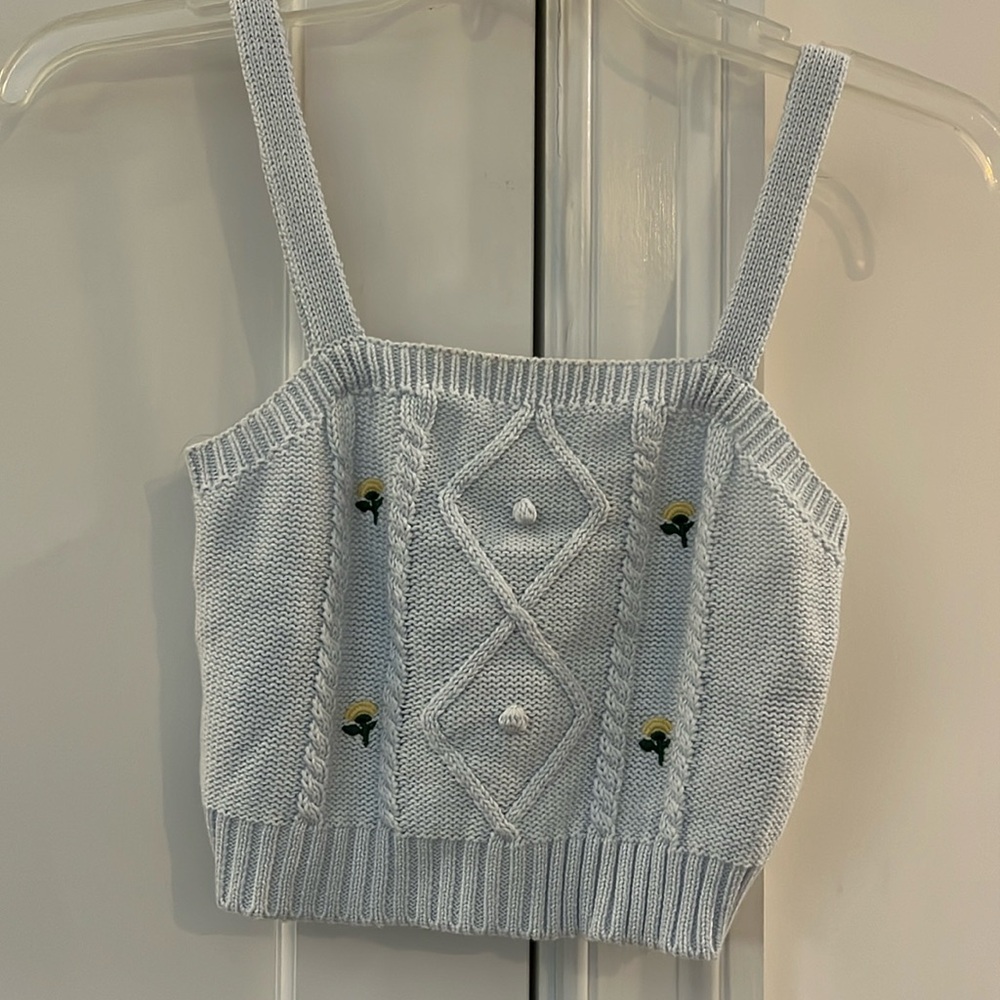Cotton embroidered tank